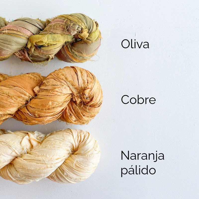 Cinta de seda sari reciclada 100gr