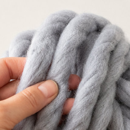 Lana gris natural grosor jumbo