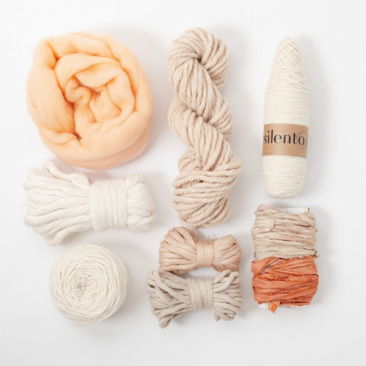 Pack de fibras mixtas - Mezcla de lana, seda y algodón