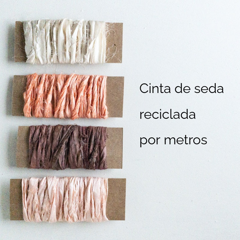 Cinta de seda reciclada por metros